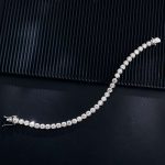 Exquisite Round Cut White Gold Moissanite Bracelet