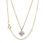 Aureate Solitaire Pendant | 1ct Round Lab Diamond Pendant in 18K Yellow Gold - Image 2