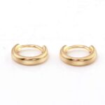 *Gold Round Huggie Hoop Earrings - Image 3