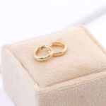 *Gold Round Huggie Hoop Earrings - Image 4