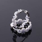Gorgeous White Gold Round Cut Blue Lab Gemstone Hoop Earrings