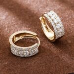 *Dazzling Yellow Gold Moissanite Hoop Earrings - Image 3