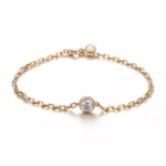 Celestial Line Bracelet | 18K Yellow Gold Lab diamond Bracelet with Round-Cut Lab Diamond Accents