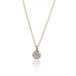 Round Solitaire Pendant | 1ct Round Lab Diamond in 18K Yellow Gold Bezel Setting(Pendant Only)