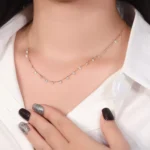 Adjustable Round Lab Diamond Station Necklace in 18k Yellow Gold - Image 3