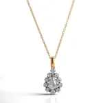 Pear of Starlight Pendant | 18K Waterfall-Inspired Diamond Pendant with Diamond Halo(Pendant Only)