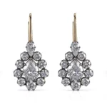 Luxury Pear Duo Earrings | 2ctw Pear-Cut Lab Diamond Earrings in 18K Sun-Gold