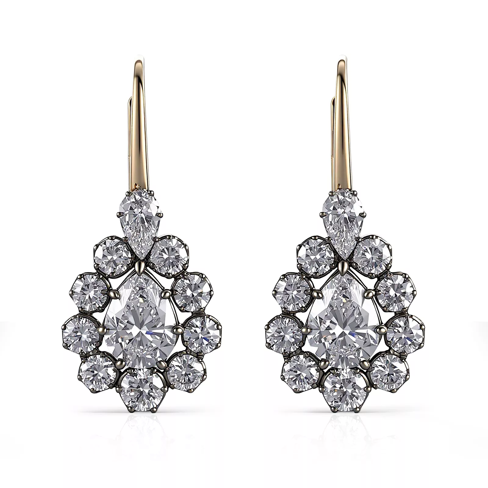 IMG_1626 Luxury Pear Duo Earrings | 2ctw Pear-Cut Lab Diamond Earrings in 18K Sun-Gold - Image 1