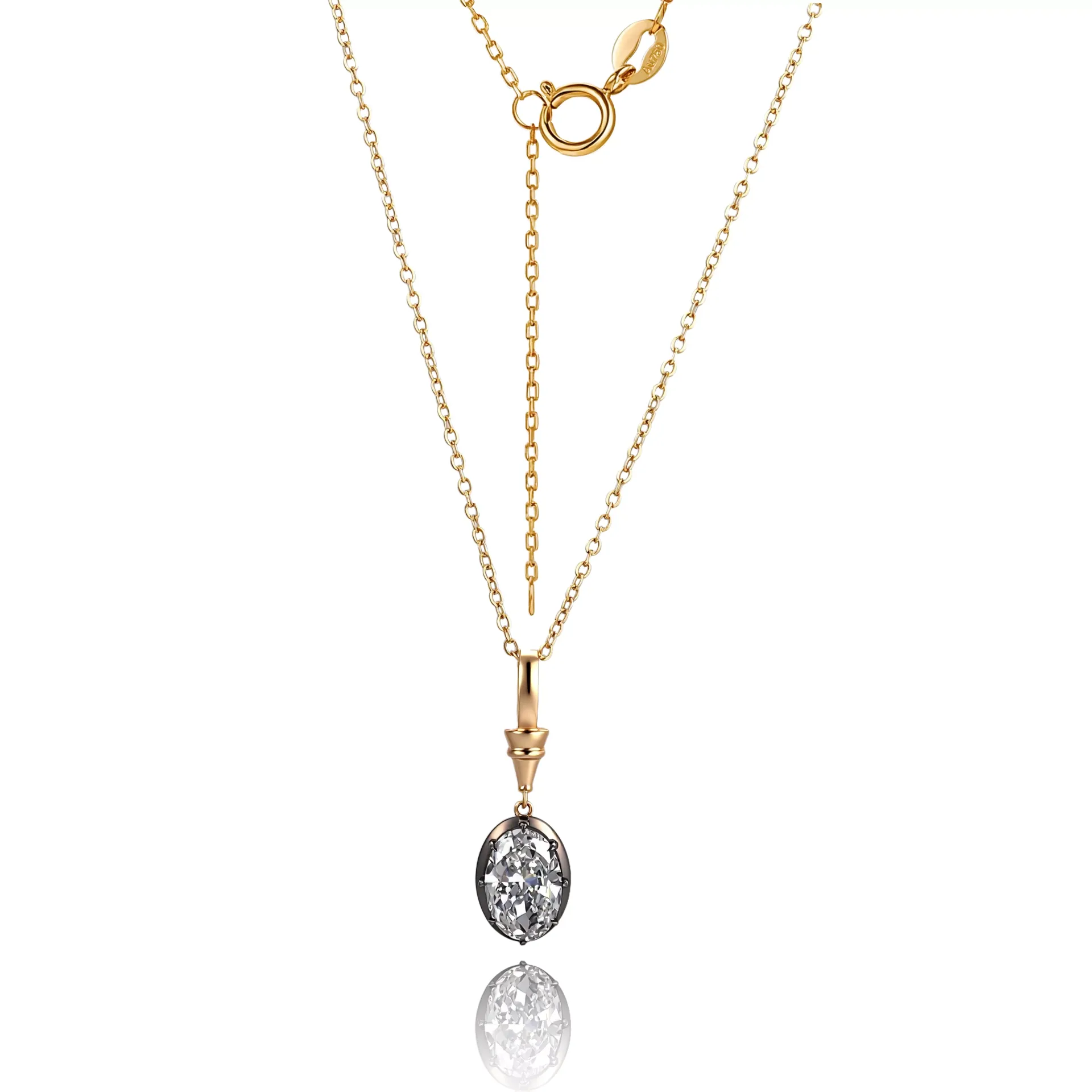 IMG_1633-1-scaled-1 Oval Lab Diamond Pendant | 2ct Oval-Cut Lab Diamond 18K Gold Pendant(pendant only) - Image 1
