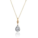 ​Pear Solitaire Pendant | 3ct Pear-Cut Lab Diamond Pendant in 18K Gold (Pendant Only)​