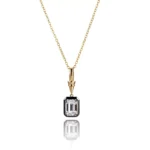 Emerald Cut Solitaire Pendant | 2ct Emerald-Cut Lab Diamond in 18K Gold(Pendant Only)