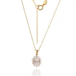 Oval Lab Diamond Pendant | 1.5ctw Oval Lab Diamond in 18K Gold with Stardust Halo(Pendant Only)