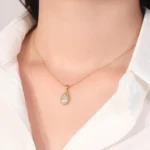 Vintage Floral Halo Lab Diamond Pendant in 18k Yellow Gold | Pendant Only - Image 5