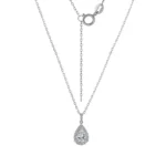 ​Celestial Pear Diamond Pendant | 18K White Gold Pear Lab Diamond & Stardust Halo​(pendant only) - Image 2