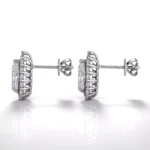 Halo Pear Studs | 1ct Pear-Cut Lab Diamond Earrings with Micro-Pavé Halo in 18K White Gold(Earring backs not included) - Image 2