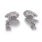 Halo Pear Studs | 1ct Pear-Cut Lab Diamond Earrings with Micro-Pavé Halo in 18K White Gold(Earring backs not included) - Image 3