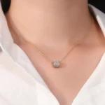Two-Tone Pavé Lab Diamond Barrel Slide Pendant | Pendant Only - Image 5
