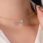 Two-Tone Pavé Lab Diamond Barrel Slide Pendant | Pendant Only - Image 6
