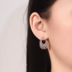 Pavé Lab Diamond Statement Drop Earrings in 18k Yellow Gold(Earring backs not included) - Image 6