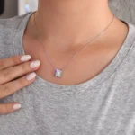 *H-shaped Moissanite Pave Pendant Only Geometric Necklace Charm - Image 4