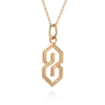 Geometric S Shaped Pendant Necklace Featuring Tapered Baguette Cut Moissanite Accents (pendant only) - Image 2