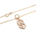 Geometric S Shaped Pendant Necklace Featuring Tapered Baguette Cut Moissanite Accents (pendant only) - Image 3
