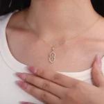 Geometric S Shaped Pendant Necklace Featuring Tapered Baguette Cut Moissanite Accents (pendant only) - Image 5