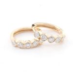*Golden Radiance Hoop Earrings – 14K Yellow Gold, Moissanite Circle of Light - Image 3