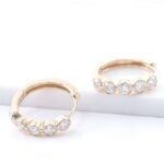 *Golden Radiance Hoop Earrings – 14K Yellow Gold, Moissanite Circle of Light - Image 2