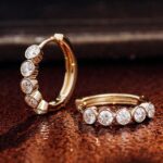 *Golden Radiance Hoop Earrings – 14K Yellow Gold, Moissanite Circle of Light - Image 4