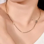 Vintage Contrast Cross Choker | Round-Cut Lab Diamonds with 18K Gold Beads​ - Image 3