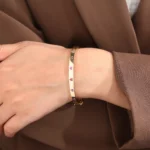 *Heart Cut Lab Gemstone Bangle Bracelet Modern Station Style - Image 4