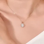 Oval Lab Diamond Pendant | 1.5ctw Oval Lab Diamond in 18K Gold with Stardust Halo(Pendant Only) - Image 2
