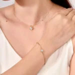 Celestial Line Bracelet | 18K Yellow Gold Lab diamond Bracelet with Round-Cut Lab Diamond Accents - Image 3