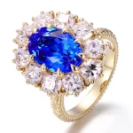 Dual Use 3.6ct Oval Lab Sapphire Pendant Necklace and Ring, Versatile Anniversary Jewelry - Image 2