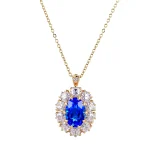 Dual Use Oval Lab Sapphire Pendant Necklace and Ring, Versatile Anniversary Jewelry