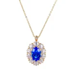 Dual Use 3.6ct Oval Lab Sapphire Pendant Necklace and Ring, Versatile Anniversary Jewelry