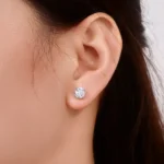 ​Solo Shine Stud Earrings | Lab Diamond Earrings in 18K White Gold(Earring backs not included) - Image 3