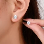 ​Solo Shine Stud Earrings | Lab Diamond Earrings in 18K White Gold(Earring backs not included) - Image 5
