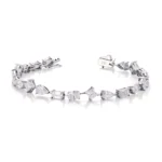 Multi-Shape Fancy Cut Lab Diamond Bracelet in PT950 Platinum