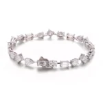 Multi-Shape Fancy Cut Lab Diamond Bracelet in PT950 Platinum - Image 2