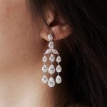 pear and marqiuse moissanite drop earrings