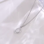​Celestial Pear Diamond Pendant | 18K White Gold Pear Lab Diamond & Stardust Halo​（pendant only）