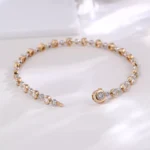 Dual-Tone Radiance Bracelet | 18K Bracelet with Alternating 3.3ctw Round-Cut Lab Diamond - Image 7