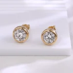 Classic Round Diamond Studs | Round-Cut Lab Diamond Earrings in 18K Yellow Gold