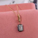 Emerald Cut Solitaire Pendant | 2ct Emerald-Cut Lab Diamond in 18K Gold(Pendant Only) - Image 3