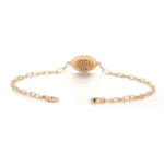 Vintage Starburst Emerald Bracelet with Brushed Gold Disc - Image 2