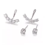 Versatile Round Lab Diamond Earrings in 18k White Gold | 2-in-1 Studs