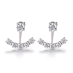 Versatile Round Lab Diamond Ear Jacket Earrings in 18k White Gold (Earring backs not included)