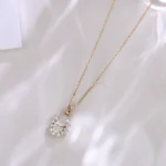 Oval Lab Diamond Pendant | 1.5ctw Oval Lab Diamond in 18K Gold with Stardust Halo(Pendant Only) - Image 4